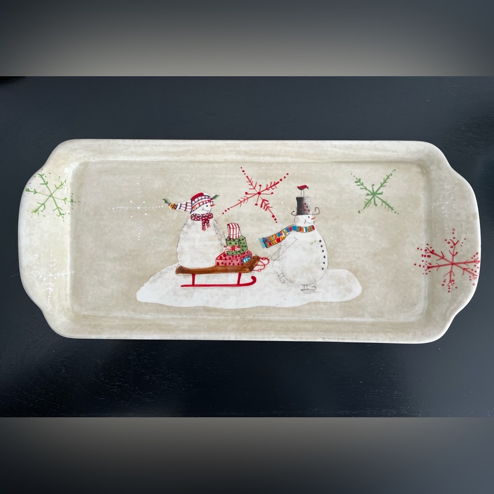 Snowman cookie platter